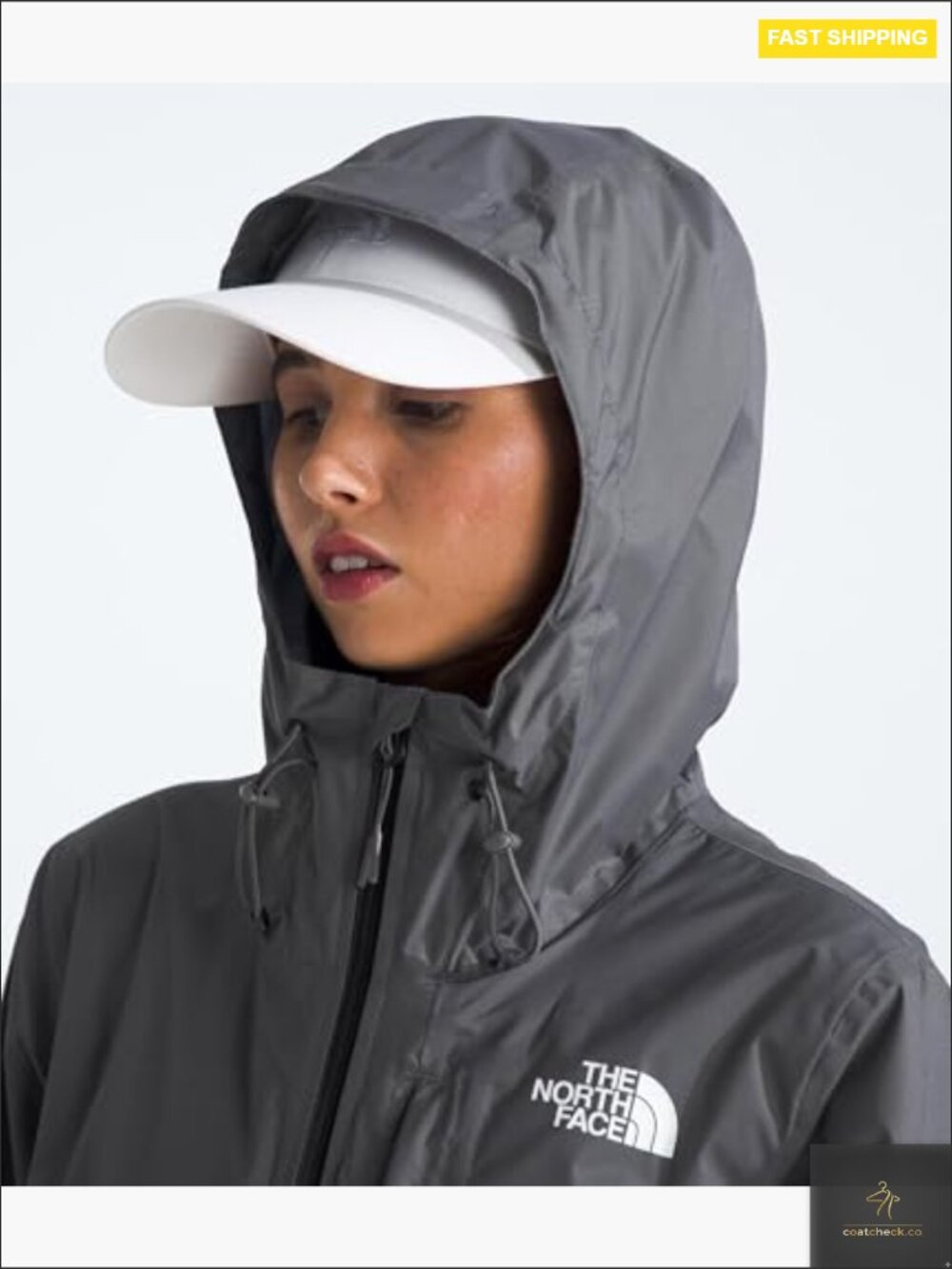 Waterproof Rain Jacket with Adjustable Hood Pit-Zip Venting Lightweight Nylon - Picture 3 of 7